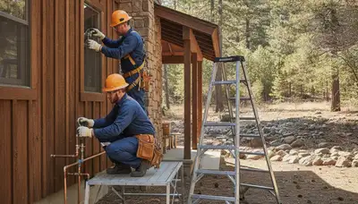 Plumber servicing a repair job in Chico, CA for a local plumbing company