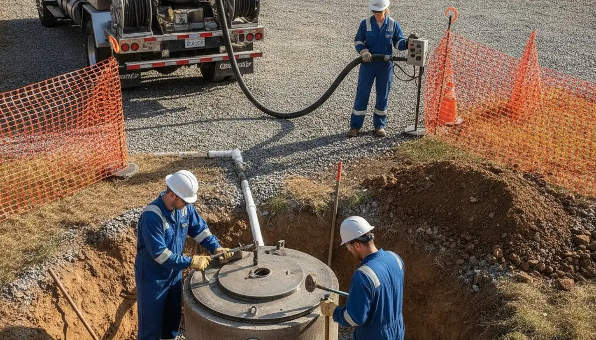 Septic repair technician servicing a Chico, CA home for On Call Plumbers