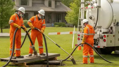 Septic tank cleaning service truck for Chico, CA homes by On Call Plumbers