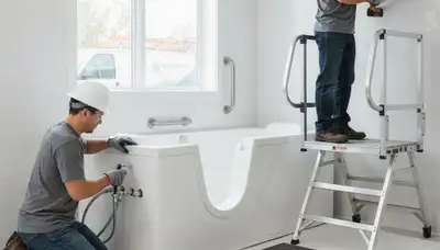 Walk in tub installation by Chico, CA plumbers for safer, comfortable home bathing