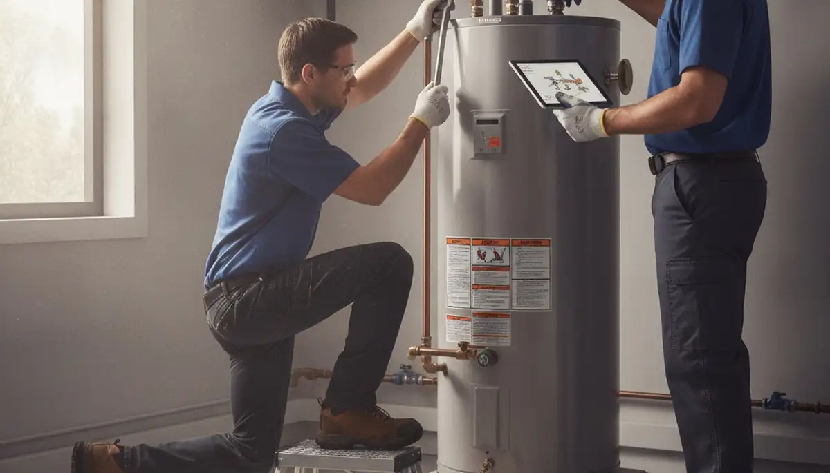 Chico, CA plumber repairing a water heater for reliable home service